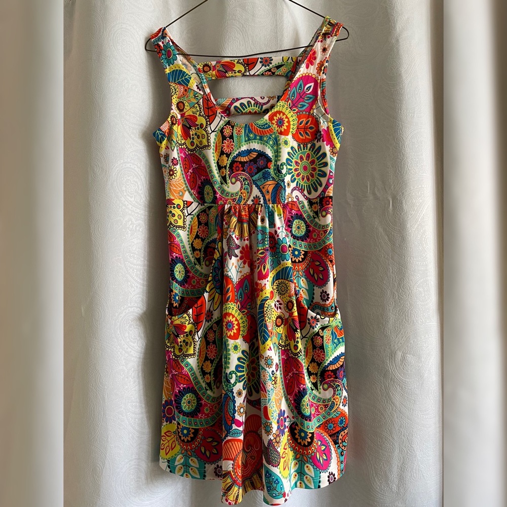 SMALL Multicolour Paisley and Floral Tank Dress
